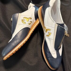 Walter Genuin Popstar Women's Golf Shoes 40.5 EU US 9.5–10‎ Wht Navy Leather Zip